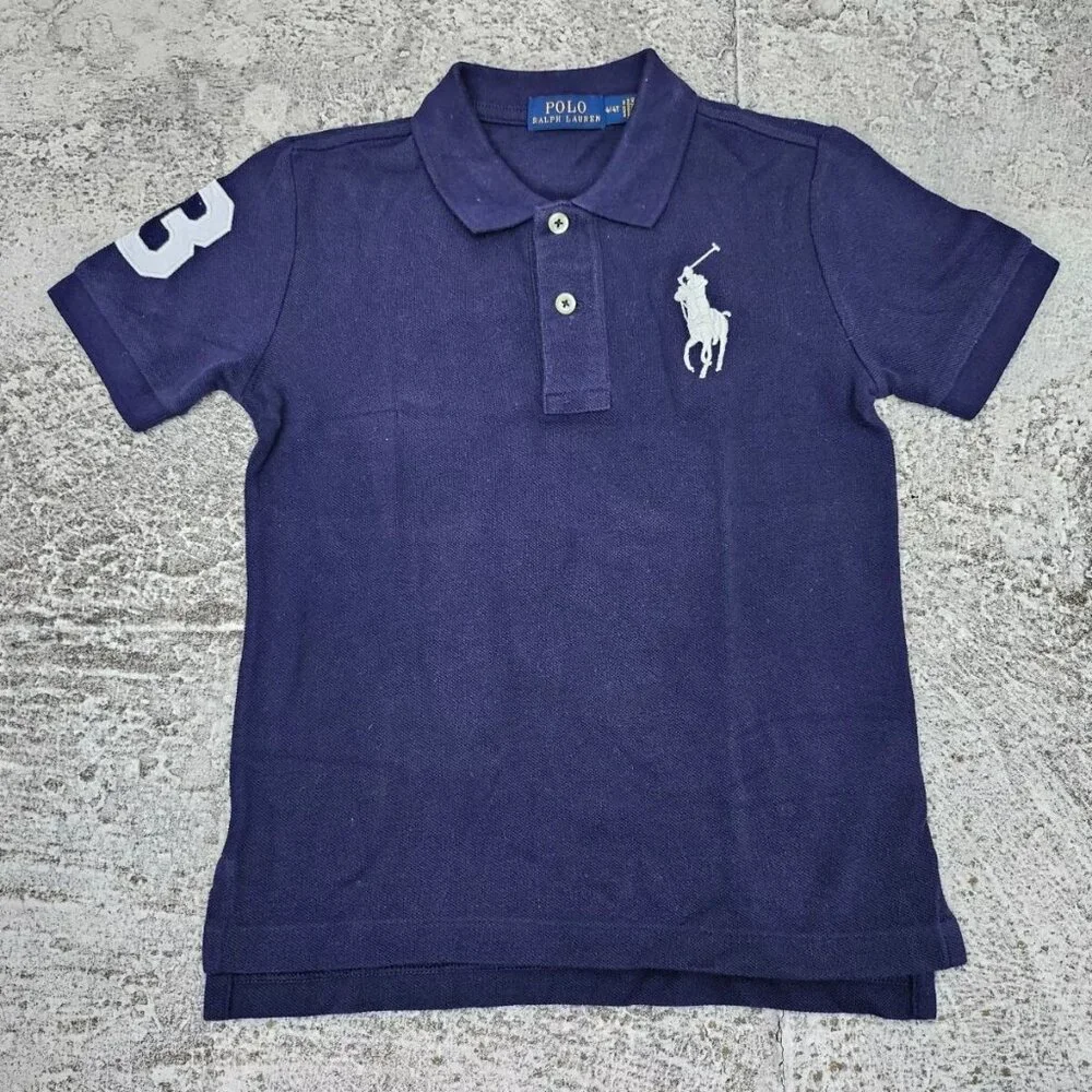 polo Ralph Lauren Kids Polo Tee Blue Cotton Short Sleeve T Shirt Size 4t/4 - Picture 1 of 8